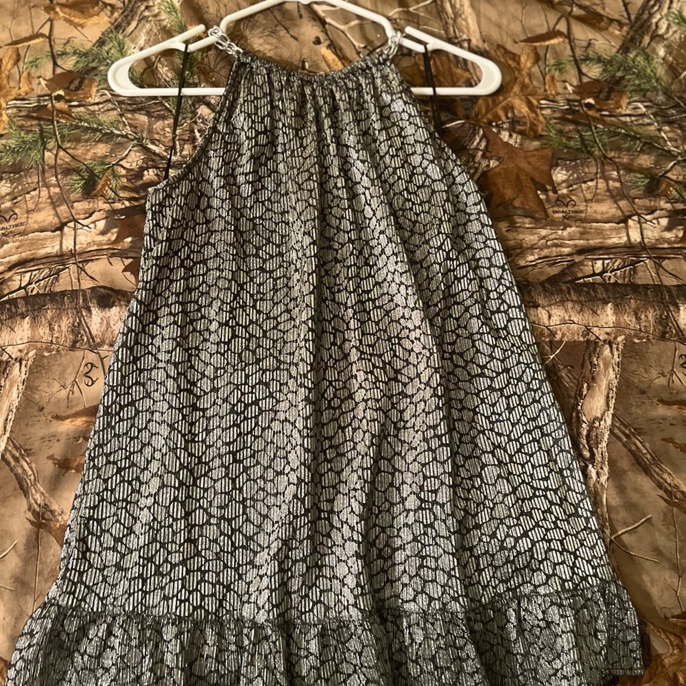 Michael Kors Black and Silver Patterned top BRAND NEW